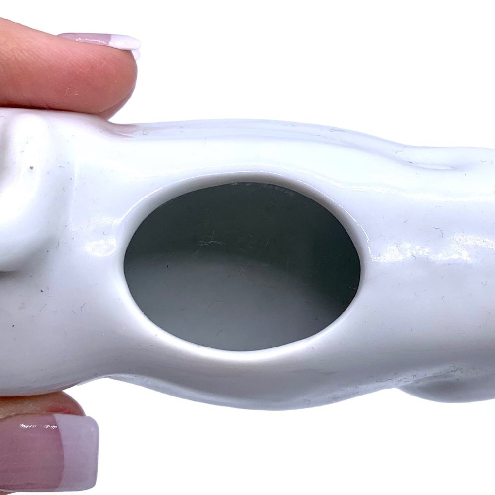 Vintage White Cow Creamer Milk Pitcher Porcelain Farm House Country Moo Handle - Picture 7 of 9